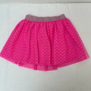 Cat & Jack Pink Heart Sparkle Barbie Pink Valentine Tutu Skirt Girls XS 4/5